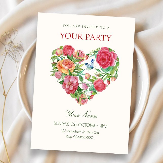 Floral heart  invitation (Creator Uploaded)