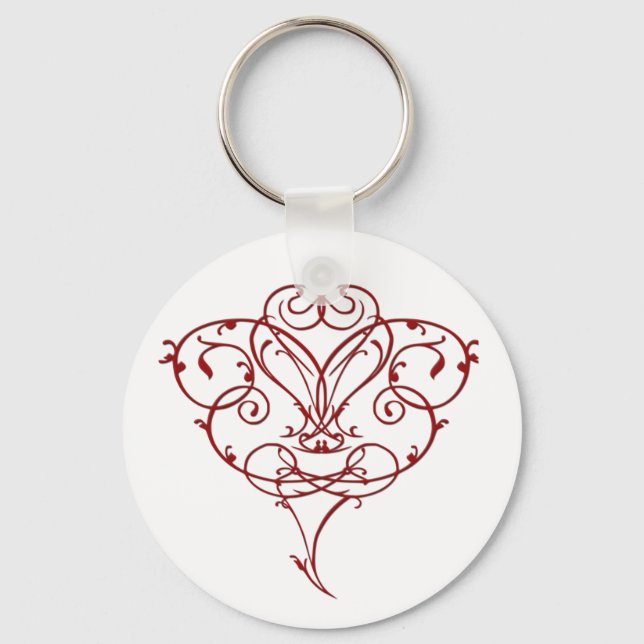 Floral Heart Key Chain (Front)