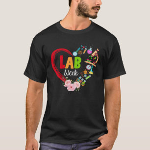Floral Heart Lab Week 2023 Medical Laboratory Tech T-Shirt