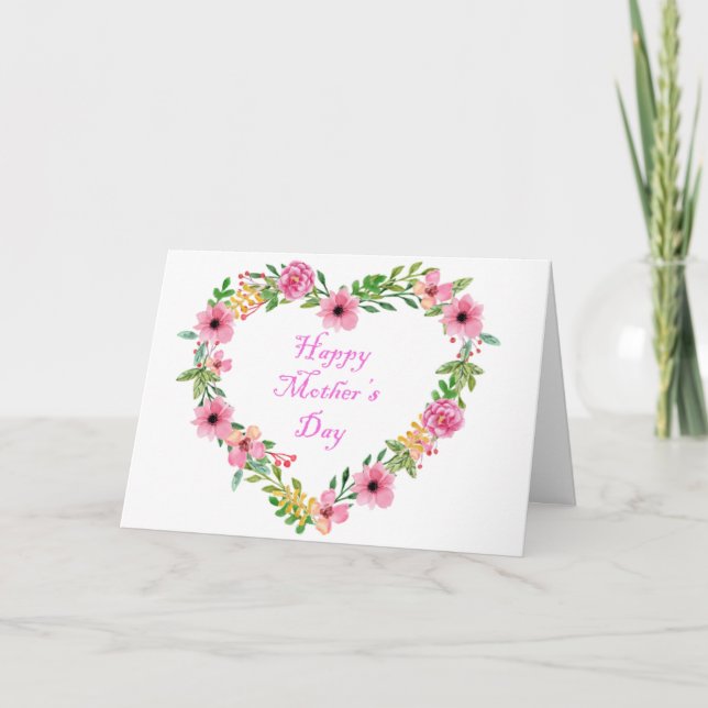 Floral Heart Mothers Day Card (Front)