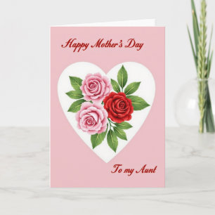 Floral Heart Mothers Day Rose Card