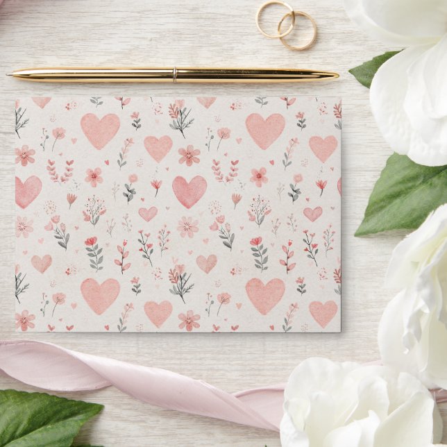 Floral Heart Pattern Envelope (Wedding)