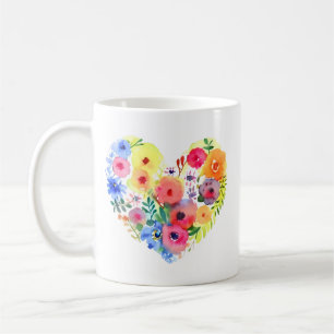 Floral Heart Personalised Grandma Coffee Mug