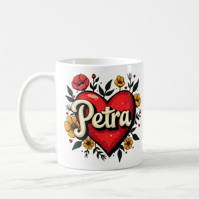 Floral Heart Petra 1 Coffee Mug (Left)