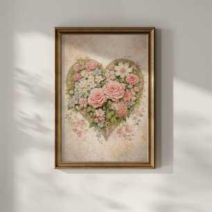 Floral Heart Poster