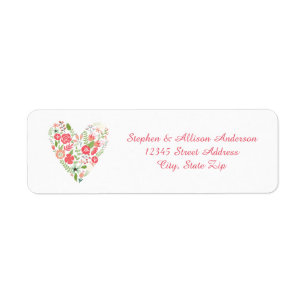 Floral Heart - Return Address Labels