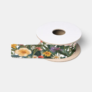 Floral Heart Satin Ribbon