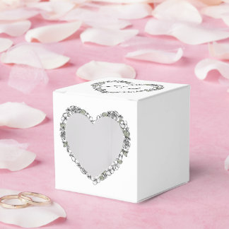 Floral Heart-Shaped Wedding Favor Box