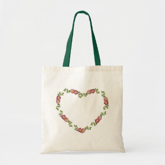 Floral Heart Simple Country Minimalistic Tote Bag