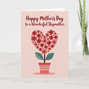 Floral Heart Stepmothers Day Card