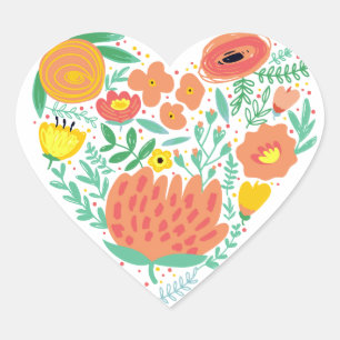 Floral Heart Sticker