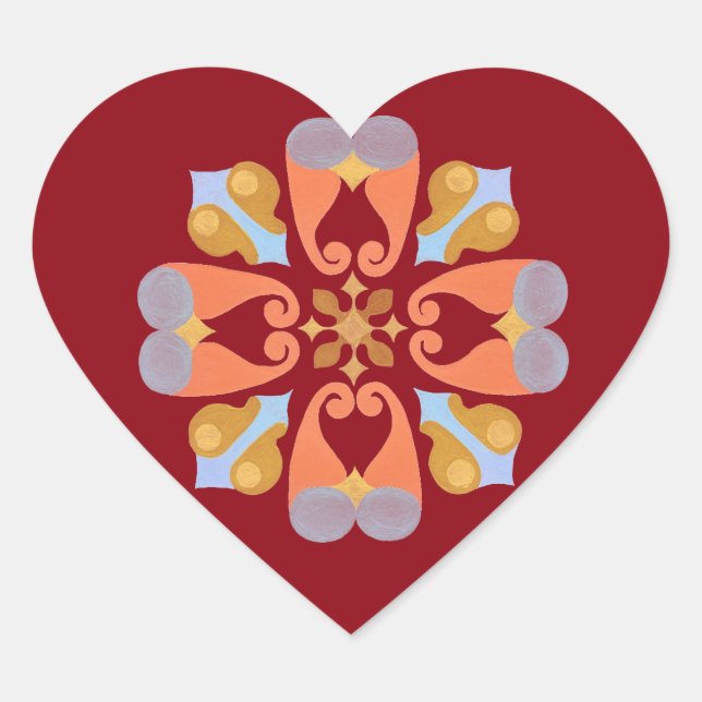 Floral Heart Sticker (Front)