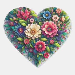 Floral Heart Sticker