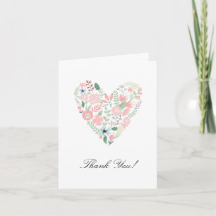 Floral Heart Thank You Card
