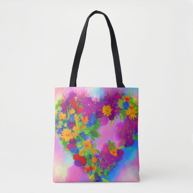 Floral Heart Tote Bag (Front)