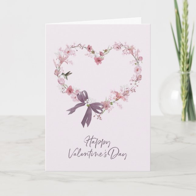 Floral Heart Valentine's Card (Front)