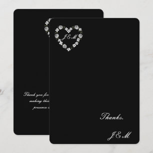 Floral Heart Wedding Thank You Card