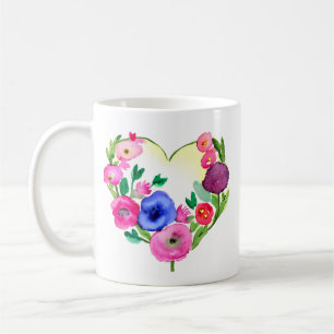 Floral Heart with Daughter Quote Coffee Mug