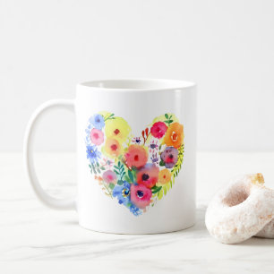 Floral Heart with Mum's Quote Coffee Mug