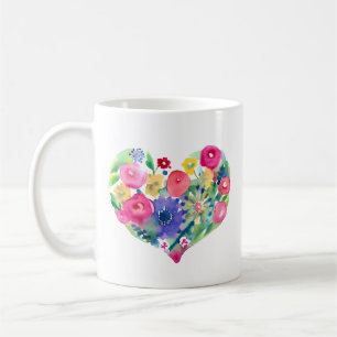 Floral Heart with Wife's Quote Coffee Mug