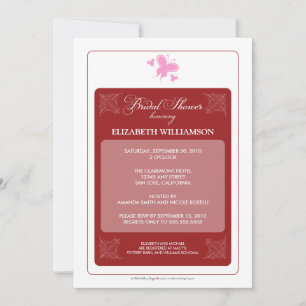 Floral Hearts Bridal Shower Invitation (red)