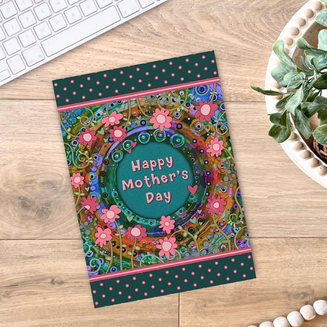 Floral Hearts Pretty Unique Happy Mother’s Day Card (Creator Uploaded)