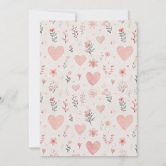 Floral Hearts Thank You Card