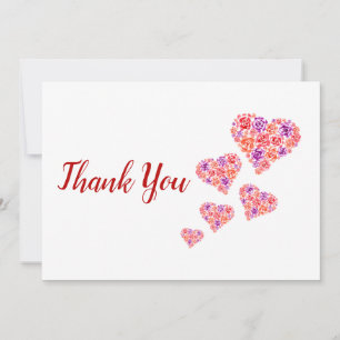 Floral Hearts Thank You Card
