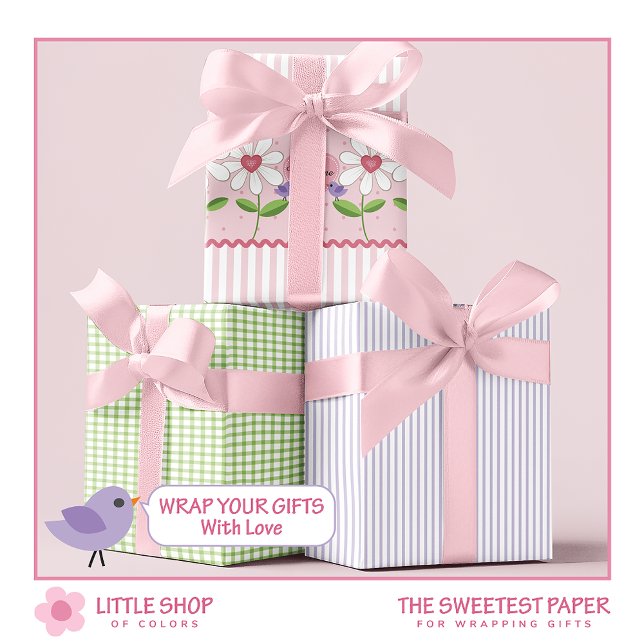 Floral Hearts Valentines Day Wrapping Paper Sheet (Creator Uploaded)