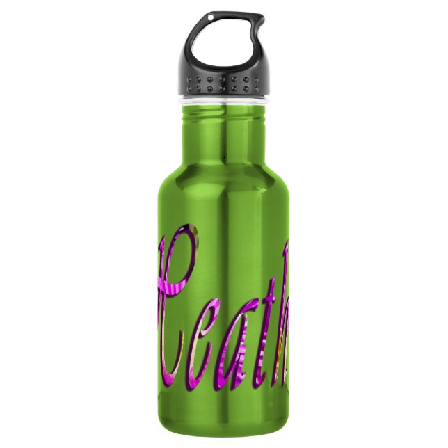 Floral Heather Name, 532 Ml Water Bottle (Front)