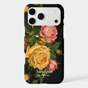 Floral Heirloom Roses Black