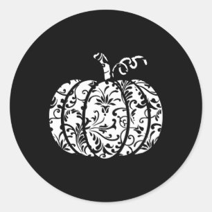 Floral Hello Fall Pumpkin Season Fall Vibes Hallow Classic Round Sticker