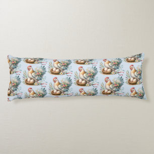 Floral Hen with Eggs Vintage Farmhouse Charm Body Cushion