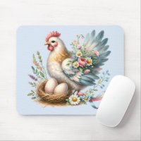 Floral Hen with Eggs Vintage Farmhouse Charm