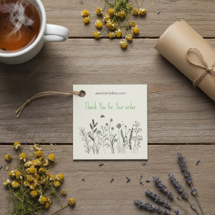 Floral Herbal Tea "Thank You for Your Order"  Favour Tags