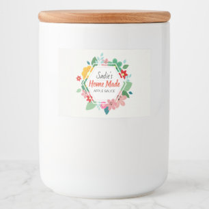Floral Hexagon Apple Sauce Food Label