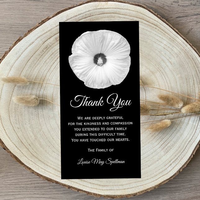 Floral Hibiscus Sympathy Thank You Card (Creator Uploaded)