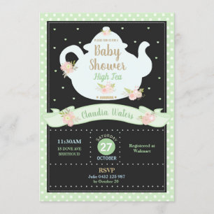 Floral High Tea Party Baby Shower Neutral Invitation