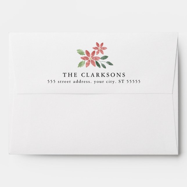 Floral Holiday Custom Envelope (Back (Top Flap))