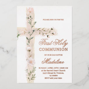 floral Holy cross First Holy Communion