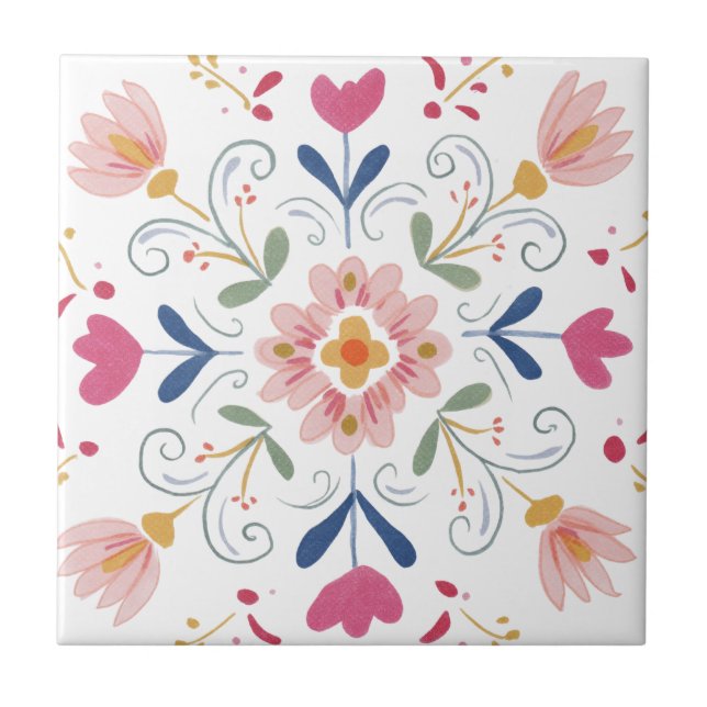 Floral home decor ceramic tiles 2 (Front)