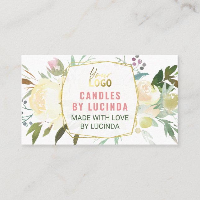 Floral Homemade Candle Business Card (Front)