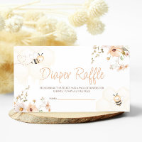 Floral Honey Bee Baby Shower Diaper Raffle