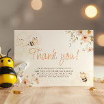 Floral Honey Bee Baby Shower Thank You Card<br><div class="desc">Celebrate the arrival of your little honeybee with our charming Floral Honey Bee Baby Shower Thank You Card. Featuring a delightful honeybee theme and cute honeycomb design, this card is the perfect way to express your gratitude. Whether you're hosting a Mummy to Bee, Bee Babee, or Boho Bee Baby Shower,...</div>