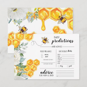 Floral Honeycomb Bumble Bee Baby Guessing Game Invitation