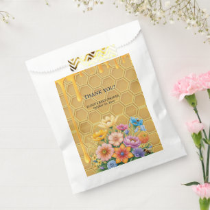 Floral Honeycomb Honeybee Honey Drip Baby Shower Favour Bag