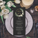 Floral Hoop EDITABLE COLOR Wedding Menu Card<br><div class="desc">Stylish menu card by © berryberrysweet . Printable digital files and matching items are available! Visit our website at berryberrysweet.com for stylish stationery designs and personalised gifts.</div>