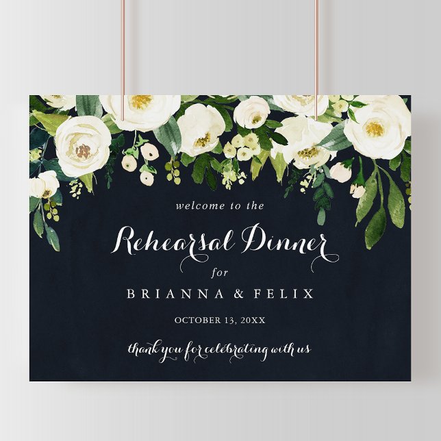 Floral Horizontal Rehearsal Dinner Welcome Sign (Creator Uploaded)