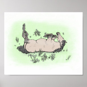 Floral Horse Art Print   Cottagecore Wall Decor 