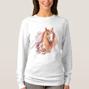 Floral Horse Illustration T-Shirt